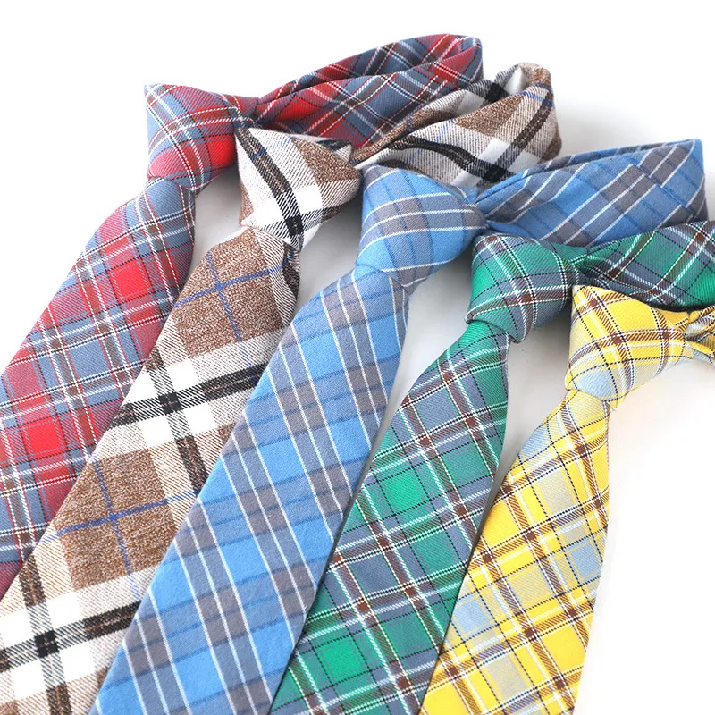 6 cm Baumwollkrawatten, Streifen-Krawatte, 22 Farben, Gitter-Krawatte, Herren-Hochzeitsfeier, Vatertag, Weihnachtsgeschenk, kostenloses Fedex TNT