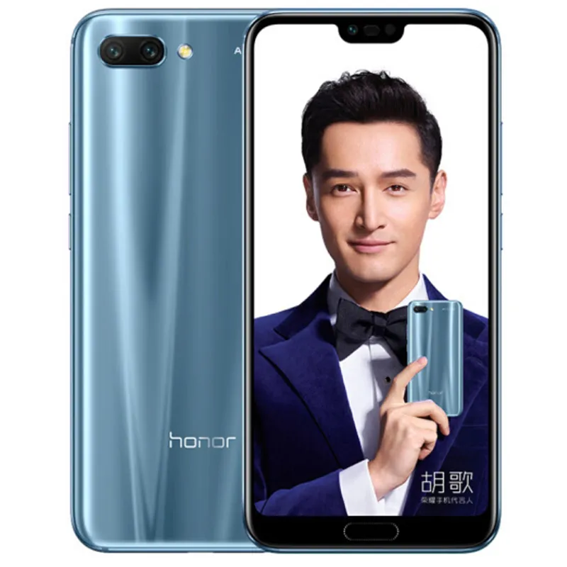 オリジナルHuawei Honor 10 4 GB RAM 128 GB ROM 4 G LTE携帯電話キリン970オクタコアAndroid 5.84インチ全画面24MP NFCスマート携帯電話