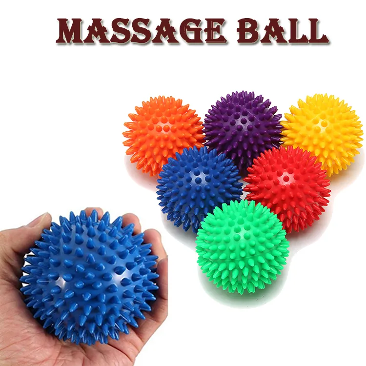 Bola de masaje con punta de PVC, punto de disparo, mano, dolor en el pie, alivio del estrés, accesorios de Fitness, bola de relajación muscular, 6 colores