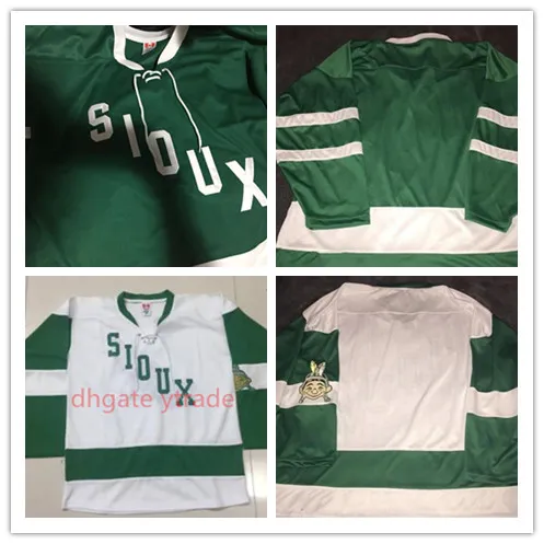 Mens Vintage 1959 North Dakota Fighting Sioux Hockey Jersey Green