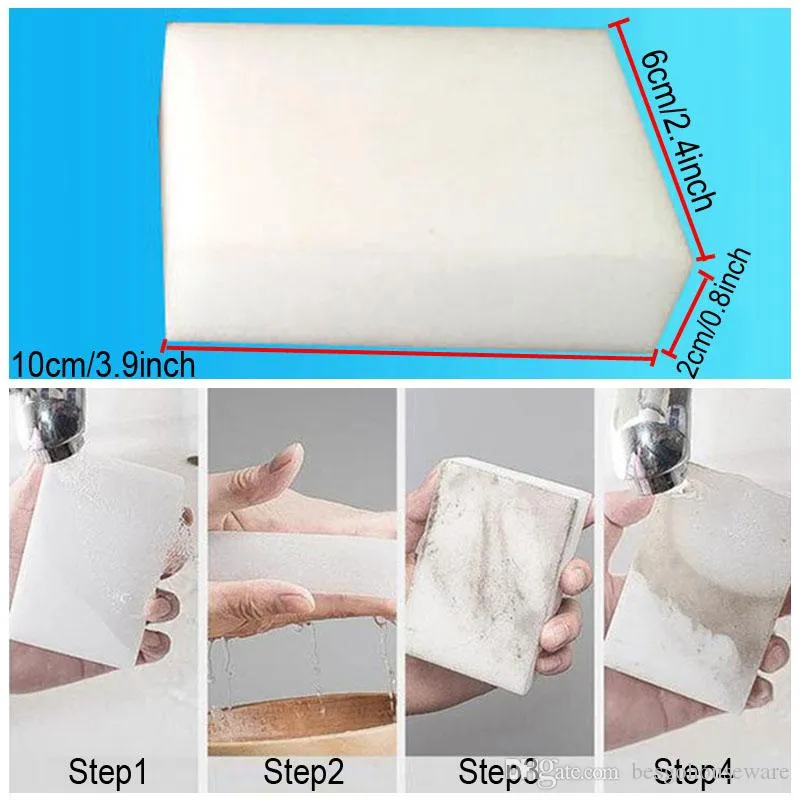 Magic Sponge Eraser 100pcs مجموعة تنظيف الأسرة الإسفنج المطبخ تطهير Nano Magic Wipe Sponge Cleaning BH2250 258W