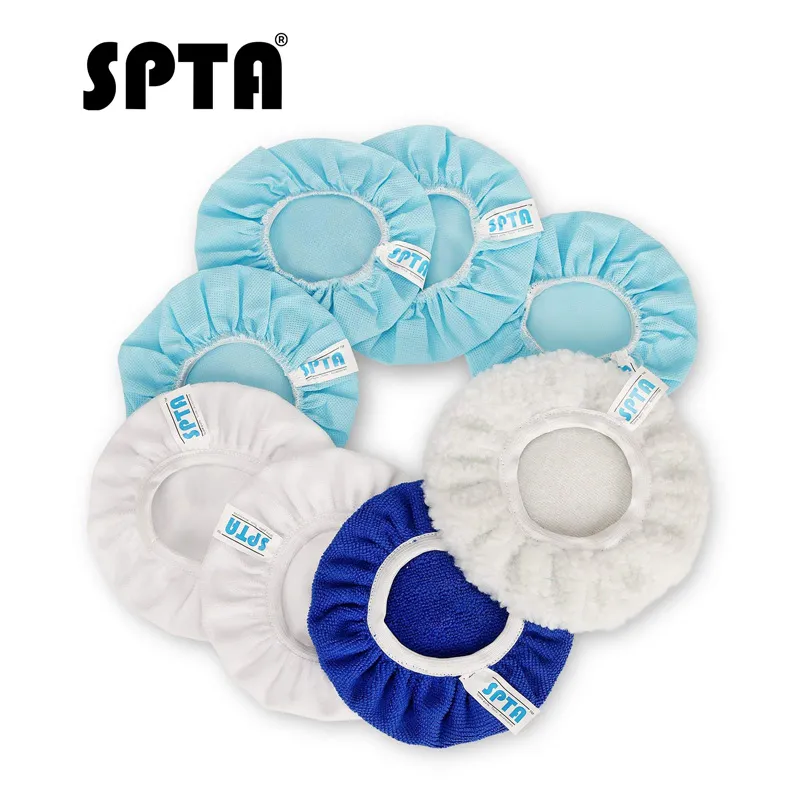 SPTA 9 10 Inch Car Polisher Pad Bonnet Polishing Buffing Waxing Cover Case For Waxer Bonnet Auto Polish Machine