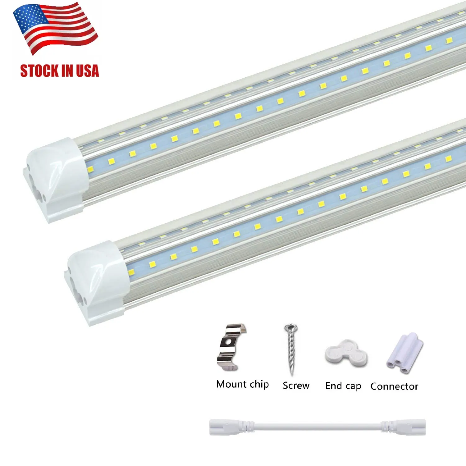 V-em forma de 4FT 28W Cooler porta LED tubos T8 integrados tubos de LED duplos laterais LED luzes de fixação nos EUA