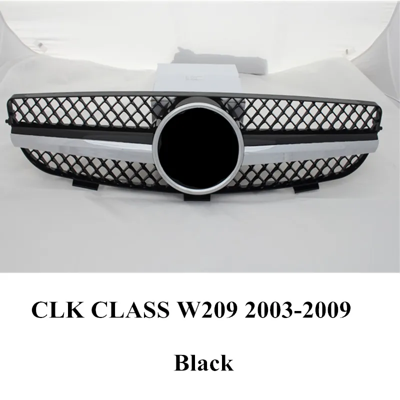 Per BEN-Z CLK CLASS W208 W209 1 pezzo nero anteriore griglie di aspirazione aria ABS argento griglia a rete renale