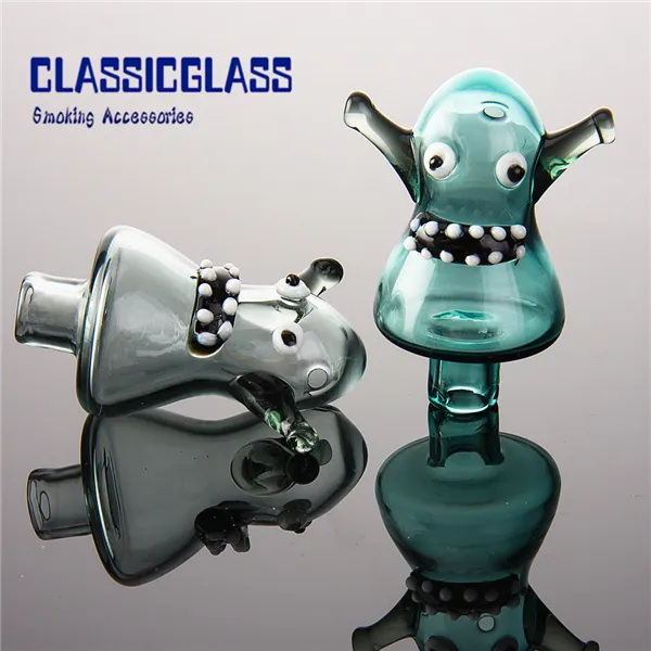 Färgad glas Carb Cap od 28mm Universal Carb Caps med hål för Quartz Banger Oil Rig Water Bong