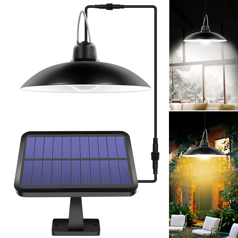 2020 Nouveau levé solaire lumières extérieures intérieures 16 LED suspension solaire lampe de lumière pour le camping Éclairage étanche pour la décoration de jardin de jardin