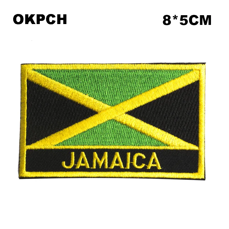 Spedizione Gratuita 8*5 cm Giamaica Forma Messico Bandiera Ricamo Ferro sulla Zona PT0197-R