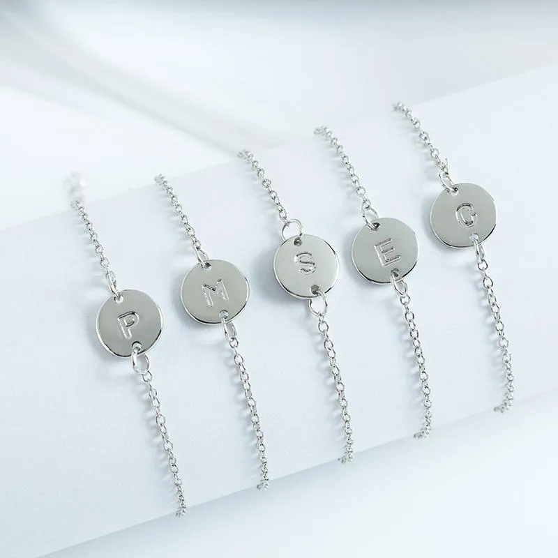 Bracciale Con Ciondolo Iniziale A Cuore Per Ragazze E Donne - 26 Lettere Alfabeto In Acciaio Inossidabile, Gioiello Personalizzato Regalo (M, Taglia Unica)