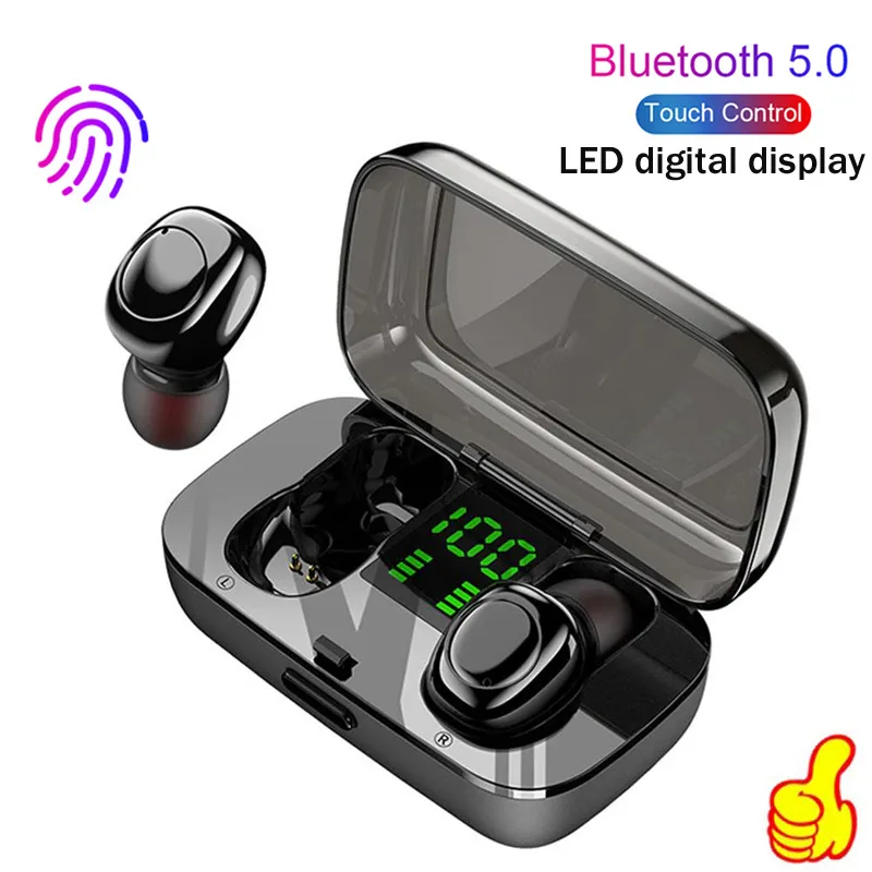 Dokunmatik Kontrol TWS 5.0 Kulaklık Bluetooth Kablosuz Kulaklık Eller serbest HIFI Stereo Kablosuz Kulaklık Kulaklık XG23 ile Mic IPX4 Su geçirmez