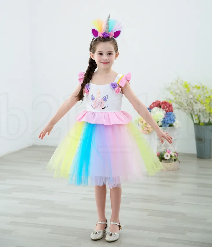 Disfraz de Unicornio Rainbow para niña