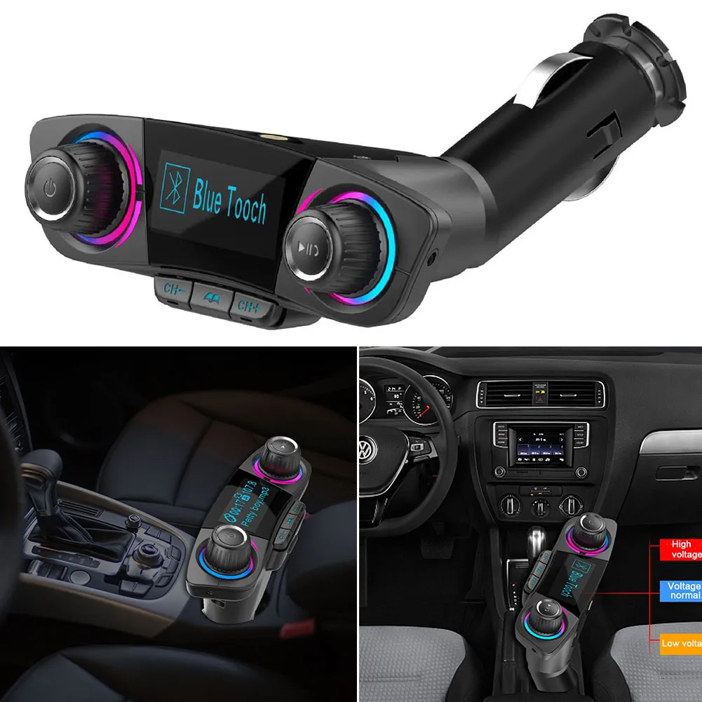 Smart Charge FM-sändare Audio Car Handsfree Kit Dual USB Bluetooth Charger MP3 Player Modulator BT06 # 0128