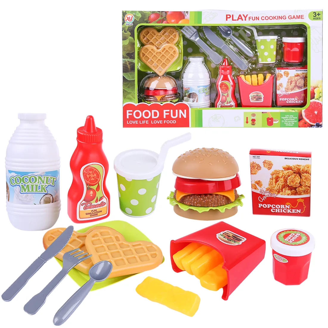 Tuseang Casa Play Fast Food Set, Brinquedo De Cozinha Infantil Jogo De  Comida Acessórios De Cozinha Brinquedo De Comida E Hambúrguer E  Cachorro-quente De Plástico, Adequado Para Jogos De Vestir, Presentes De