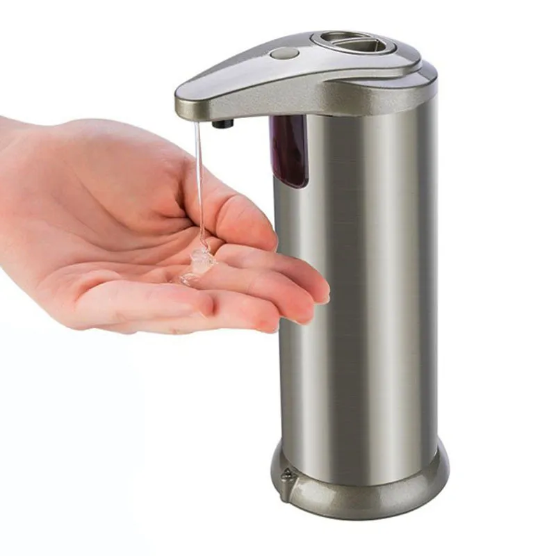 Distributeur automatique de savon à capteur de 280 ml Distributeurs de savon liquide Distributeur de capteur en acier inoxydable Distributeur activé par le mouvement portable CCA12218