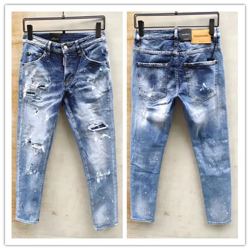 2019 nova marca de calça jeans casual da moda e americana masculina, lavagem de alto grau, moagem de mão pura, otimização de qualidade 893