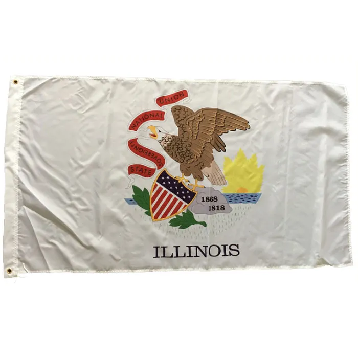 Illinois Flag 3x5 ft Good Quality American State Flags 5x3 Polyester Fabric Printing Flying Hanging Any Custom Style