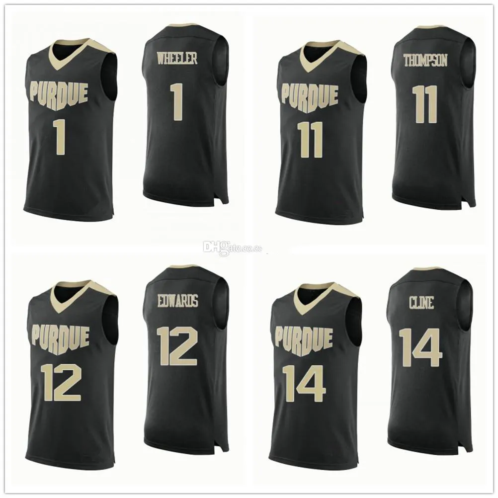 Purdue Boilermakers College # 1 Aaron Wheeler Basketball Jersey # 11 P.J. Thompson # 12 Vincent Edwards # 14 Ryan Cline Mens Stitched Jerseys