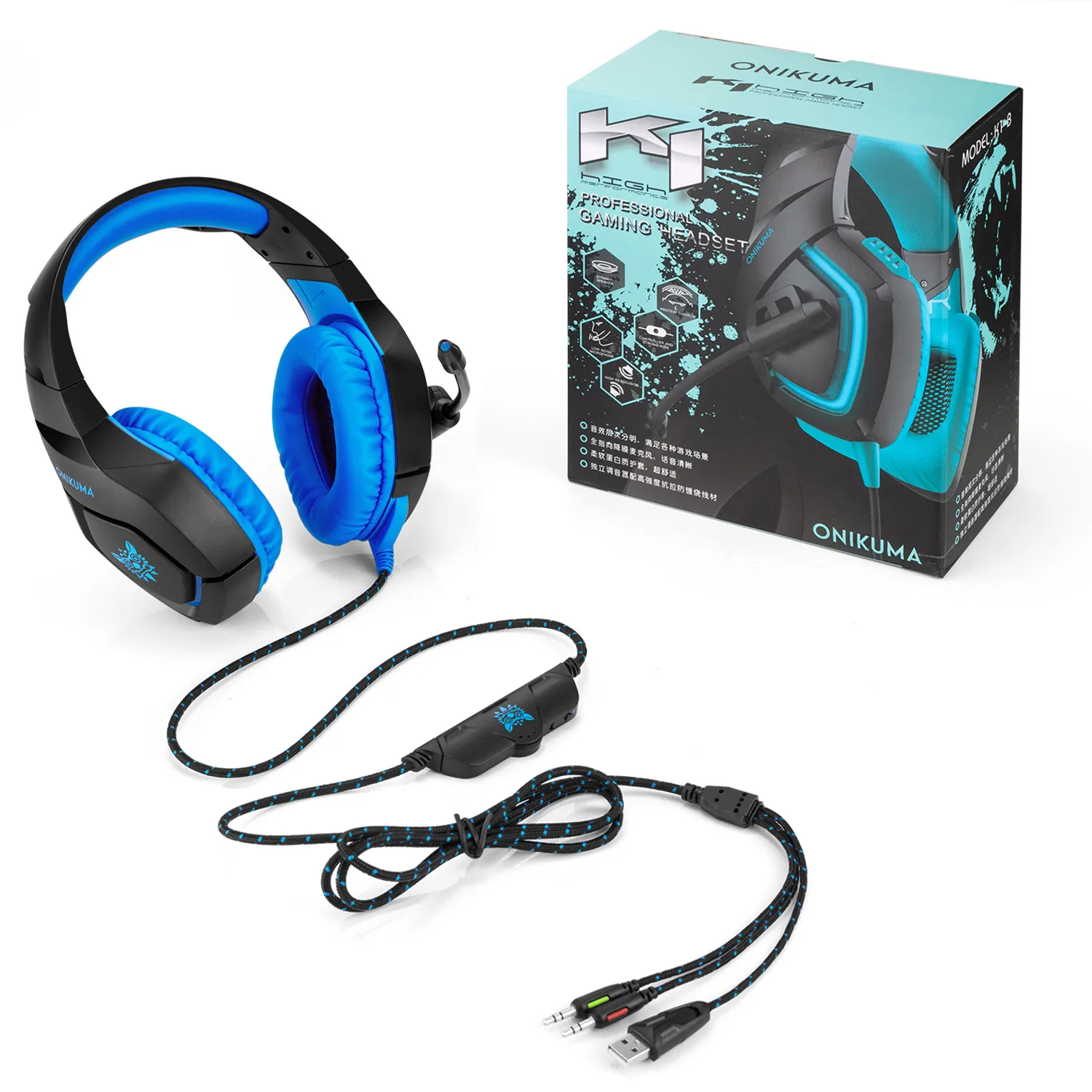 Onikuma k1 stereo bass surround gaming headset for 2025 ps4 new xbox one pc with mic