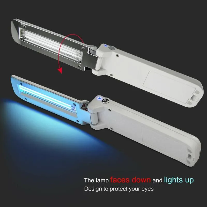 Handheld Ultraviolet Lamp Floding Portable UVC LED Sterilizer USB Battery Power Handheld Phone Toothbrush Sterilizer Germicidal Lamps