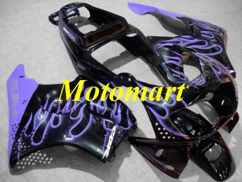 Kit carenatura moto per HONDA CBR900RR 893 96 97 CBR 900RR 1996 1997 ABS fiamme viola set carenature nere + regali HB08