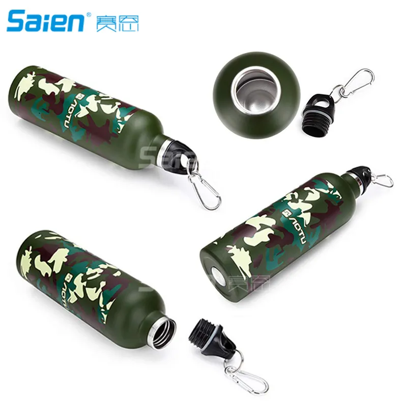 bouteille d'eau en acier inoxydable double isolation bouilloire sports de plein air tasse thermos camouflage Sport