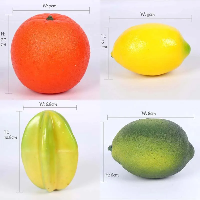 Decorative Foam Fake Fruit Apple Leamon Peach Orange DIY Plastic Artificial Fruit For Home Decor Accessories Photography Props