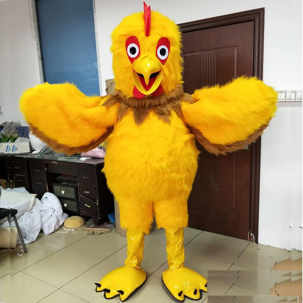 2019 heta ny vuxen gul tupp maskot kostym kuk maskot kostym chook maskot kostym till salu
