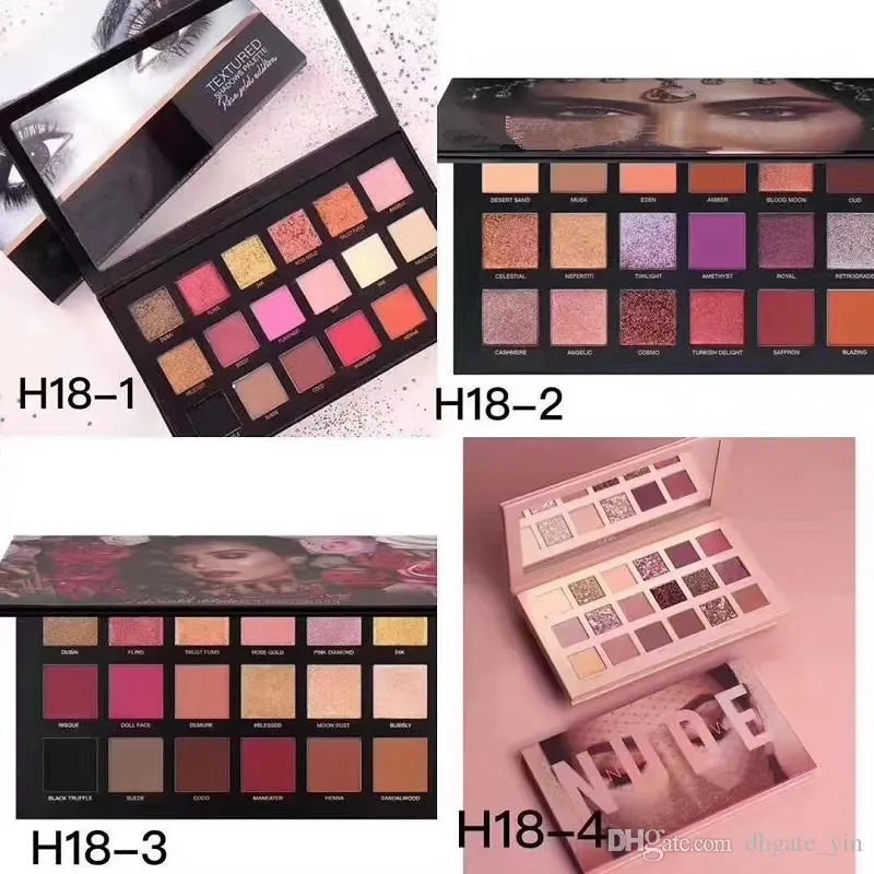 Em estoque Beauty 18 Colors Eyeshadow 4 estilos Paleta Rose Gold Paleta Texturizada Maquiagem Sombra para os olhos Beauty Palette Matte Shimmer ePacket shipp