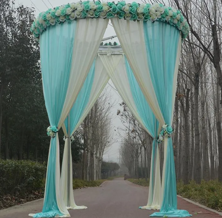 Décoration de fête, cadre de fond de mariage réglable en métal rond, pavillon de princesse, cercle extérieur, décoration de fête