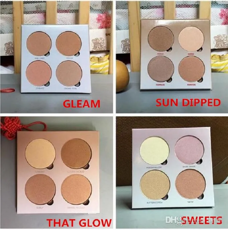 ¡En stock! ¡Alta calidad! Maquillaje Bronzers Highlighter maquillaje 4 colores sombra de ojos Face Powder Blusher Palette 1pcs