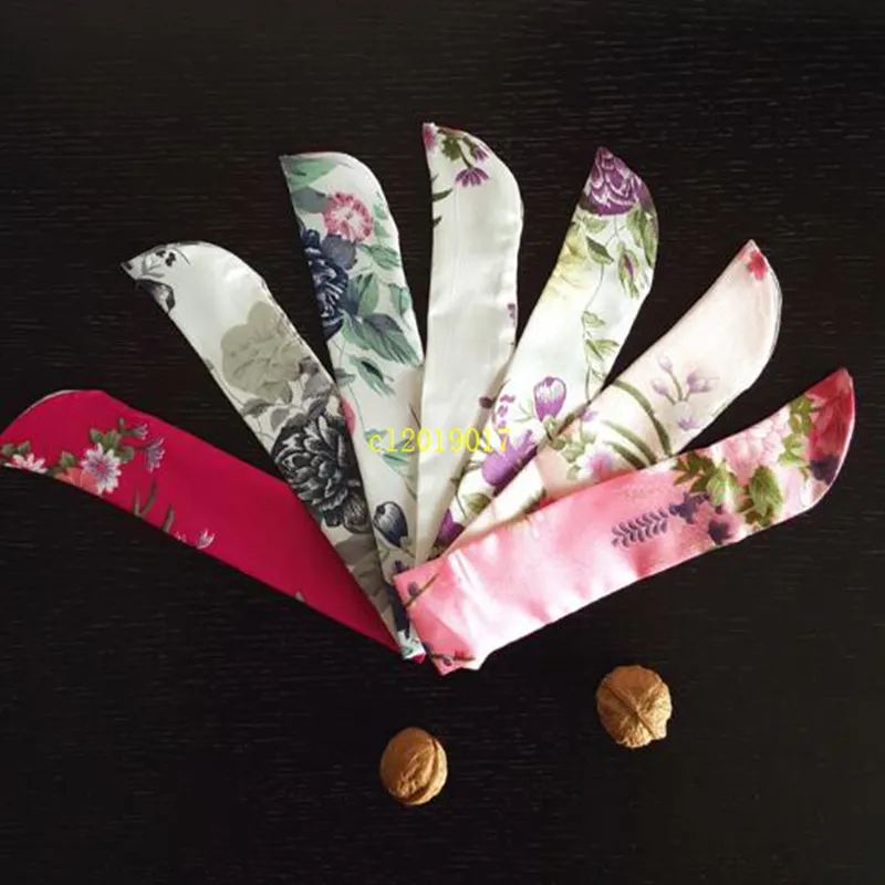 Partihandel Kinesisk Silk Folding Hand Fan Pouch Chopstick Cover Case Festlig parti leveranser