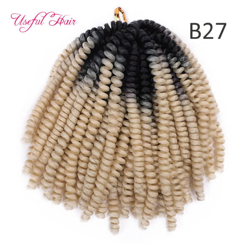 Spring Twist Crochet Braids Hair Extension Ombre 14inch Blonde Bouncy Marley Twist Crochet Braids Hair Extensions marely hair factory