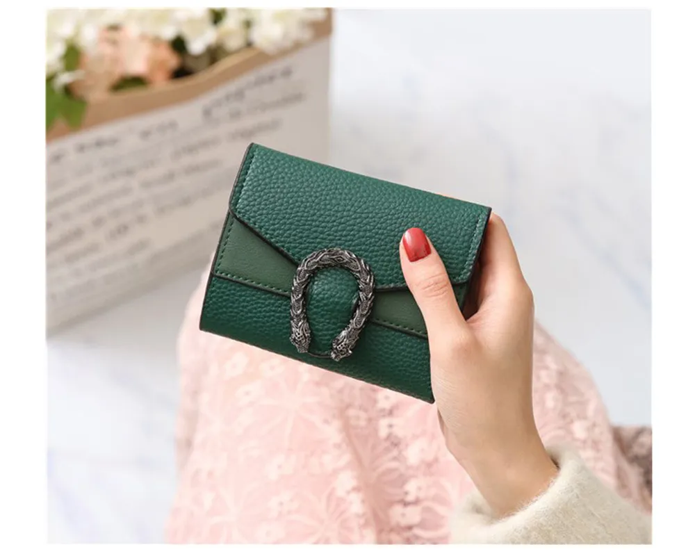 Designer Wallets Small Wallet Female Short Retro Fold Change Wallet Red Black Green Brown Pure Color Hot Mini Womens Bags Factory Price