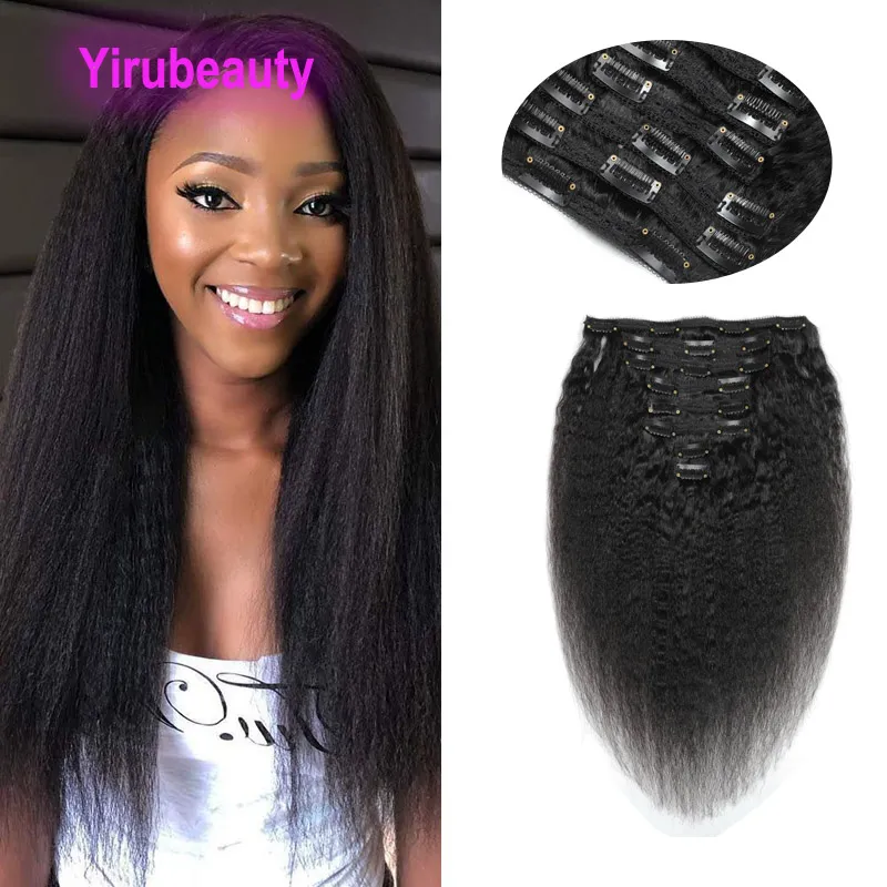 Indian Virgin Hair Clip In Hair Extensions Kinky Straight  display picture 1