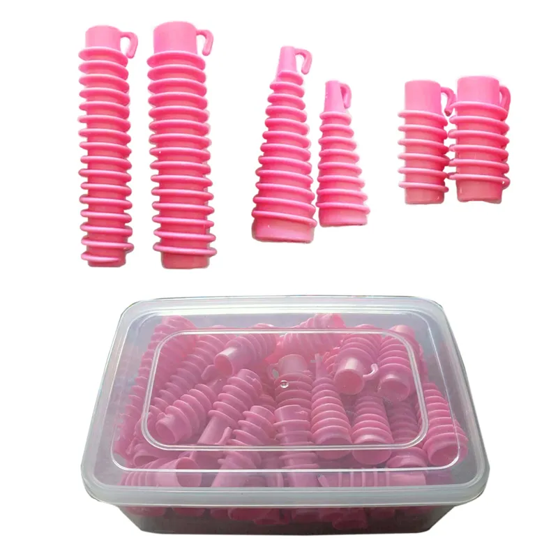 30pcs / 세트 6 크기 헤어 롤러 살롱 미용사 솜털 물결 모양의 curlers perm 설정 막대 나사 나사 실린더 콘 curlers 1288