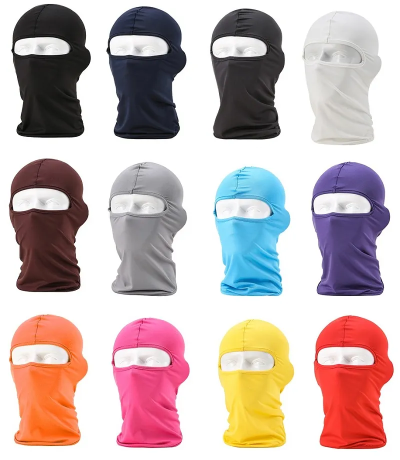 en stock 17 couleurs mode équipement souple masque d'équitation en plein air chapeau lycra moto coupe-vent anti-poussière cs masque masques de fête