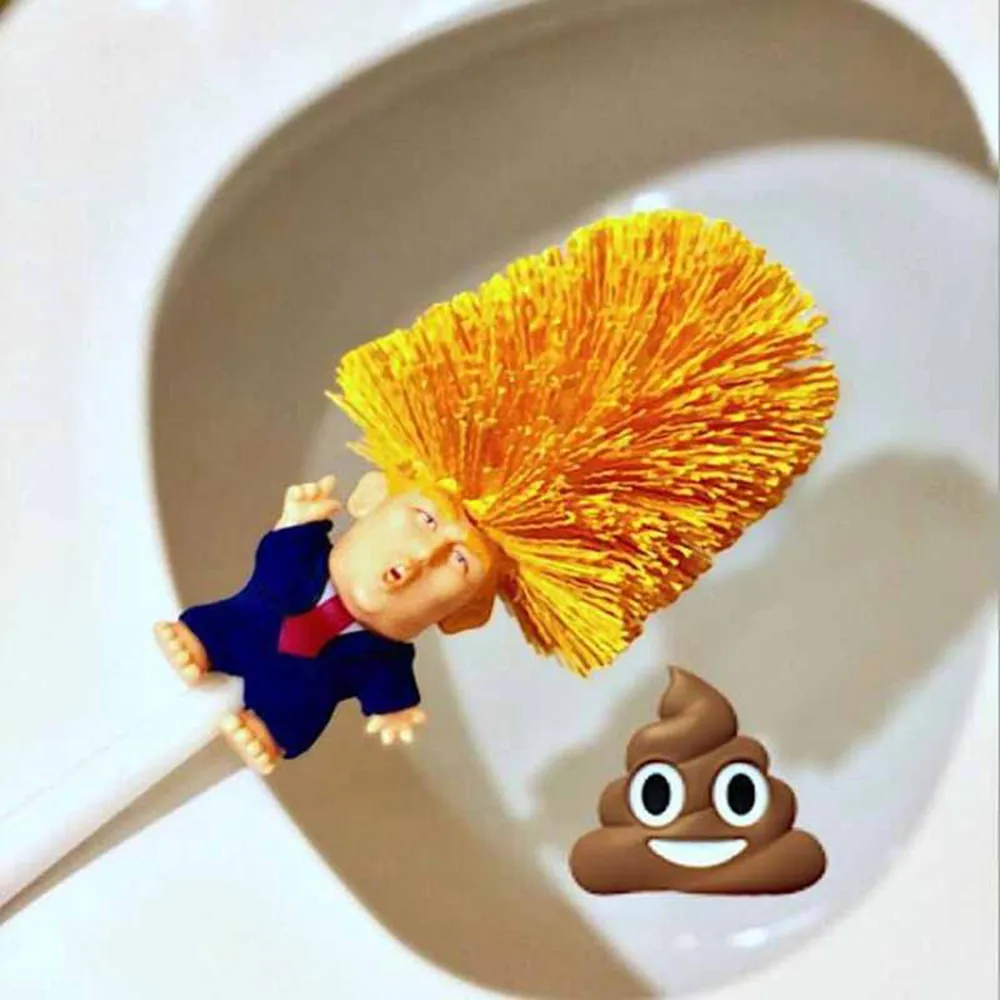 Nieuwe toiletborstelhouders WC Borstel Donald Trump Original Trump Toilet Borstel, maak toilet groot weer commandant in Crap