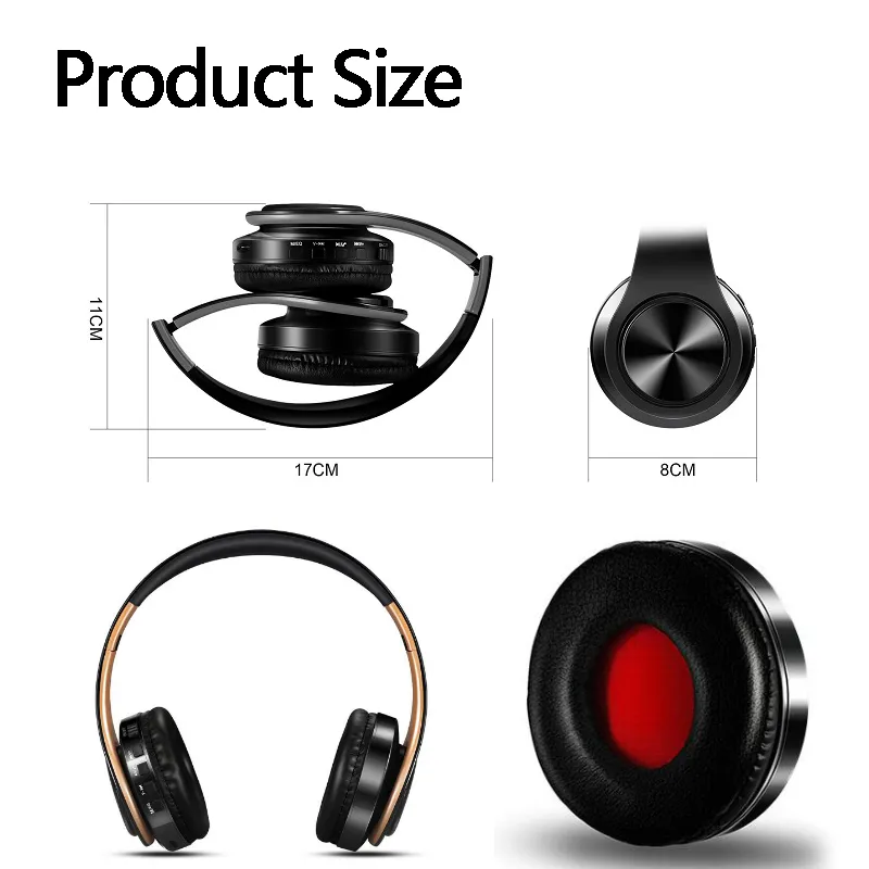 Wireless Headphone Stereo Bluetooth Headsets Foldable Earphone Animation Showing Support TF Card Build in MIC 3.5mm jack For HUAWEI 10pcs