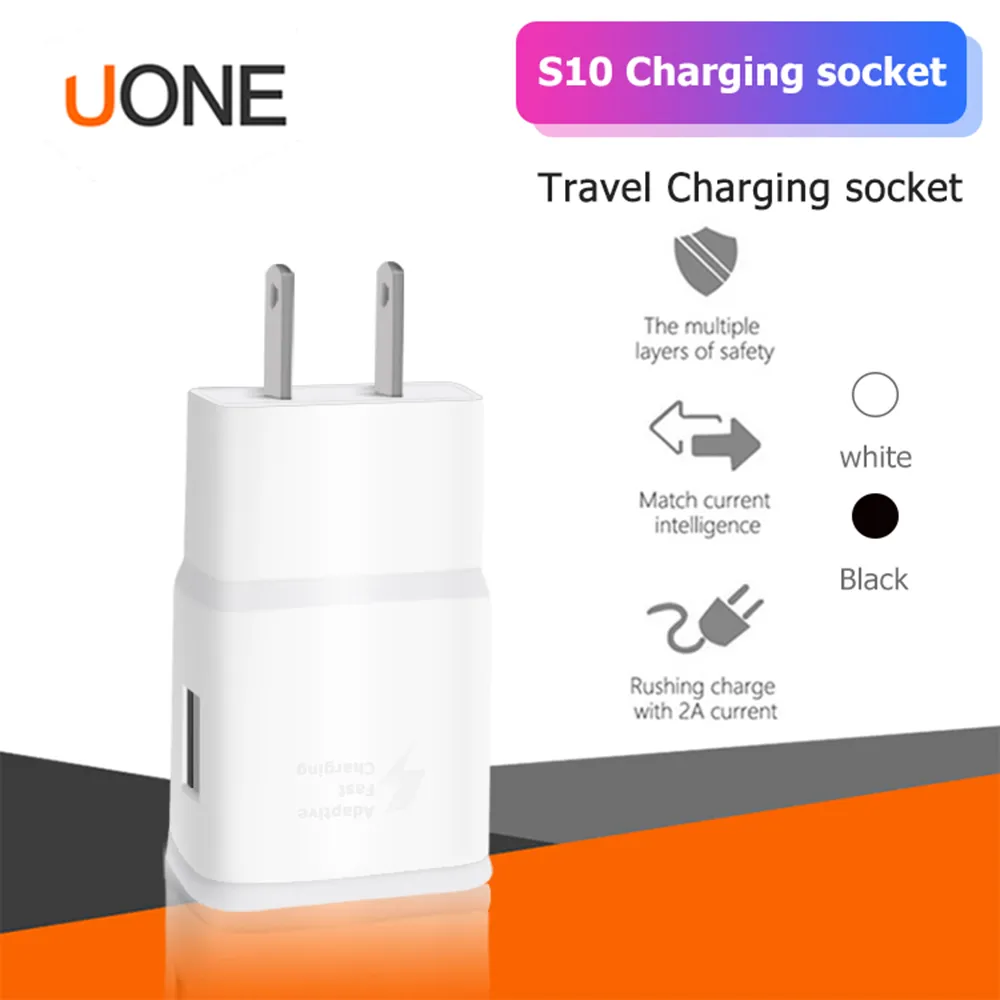 OEM S10 Fast Charger 9V 1.67A Adapter USB Wall Charger UK EU US Plug Travel Universal for Galaxy S9 S8 S7 Edge S6 Note9
