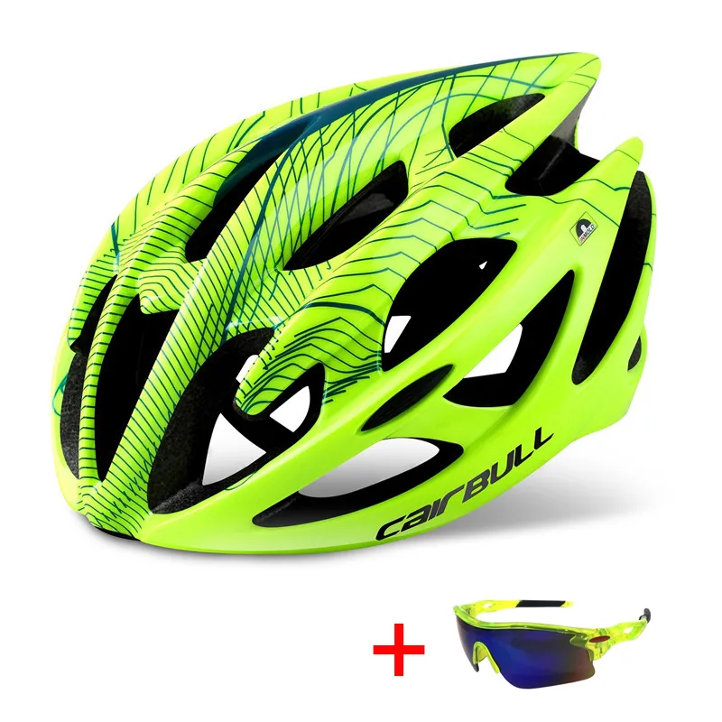 Professional Road Mountain Bike Helmet with Glasses Ultralight DH MTB All-terrain Bicycle Helmet Sports Riding Cycling