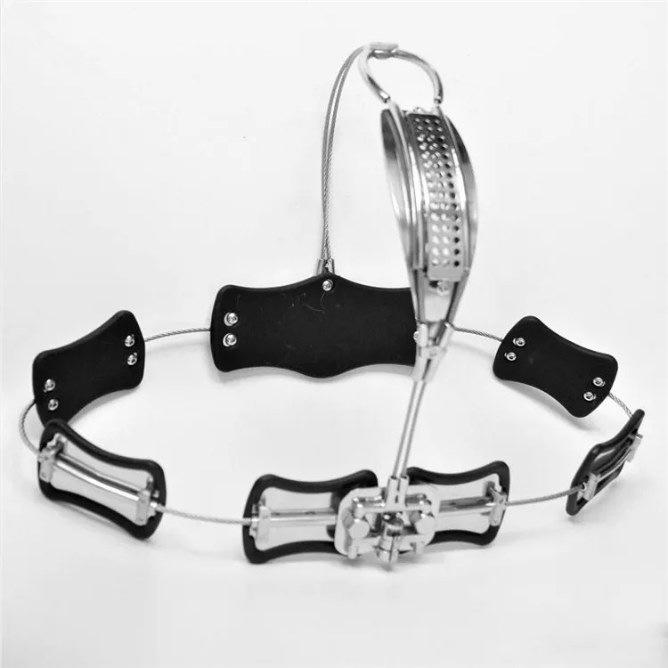 Chastity Devices Adjustable Size Stainless Steel Female Chastity Belt T-Type Lock Device Adult Game Sex Toy With Vagina Plug