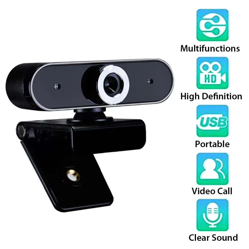 GL68 1080P Webcam Video Chat Recording Usb Web Camera with HD Mic for Computer Desktop Laptop Online Course conferencing Webcam