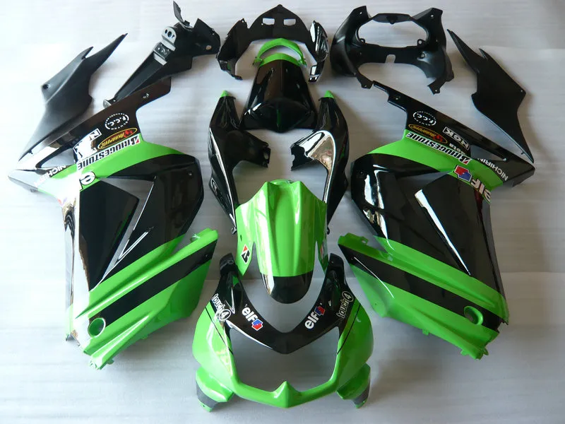 Injektionsfeoking Body Kit för Kawasaki Ninja ZX250R ZX 250R 2008 2010 2012 Bodywork EX250 08 09 10 12 Fairings Set KK01