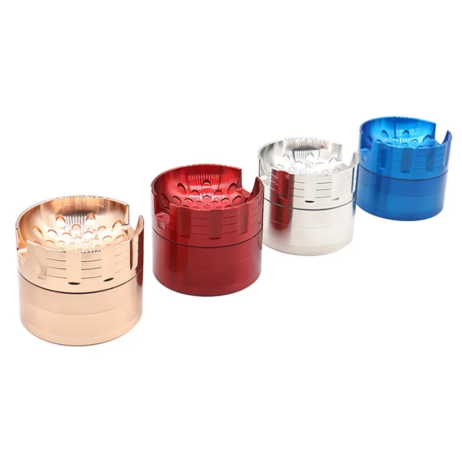 DHL Voice-Box-Shape Concave Herb Grinders Mobile Phone Holder Tobacco Crusher 4 Parts Multi Colors Diameter 63mm