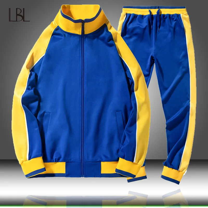 Hommes vêtements de sport survêtements ensemble hommes automne hiver survêtement de sport 2019 nouvelle mode homme sweats manteaux hommes Joggers Streetwear