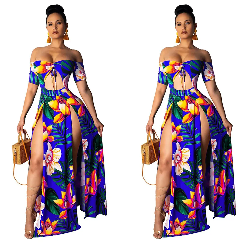 chinese dress ladies Elegant Off Shoulder White Tie-Up Ruffle Maxi Dress S / White