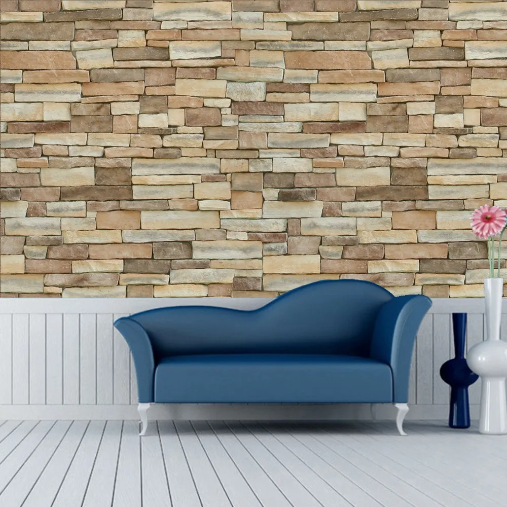 ZQ160014 Adesivos de parede removíveis criativos com padrão de tijolo