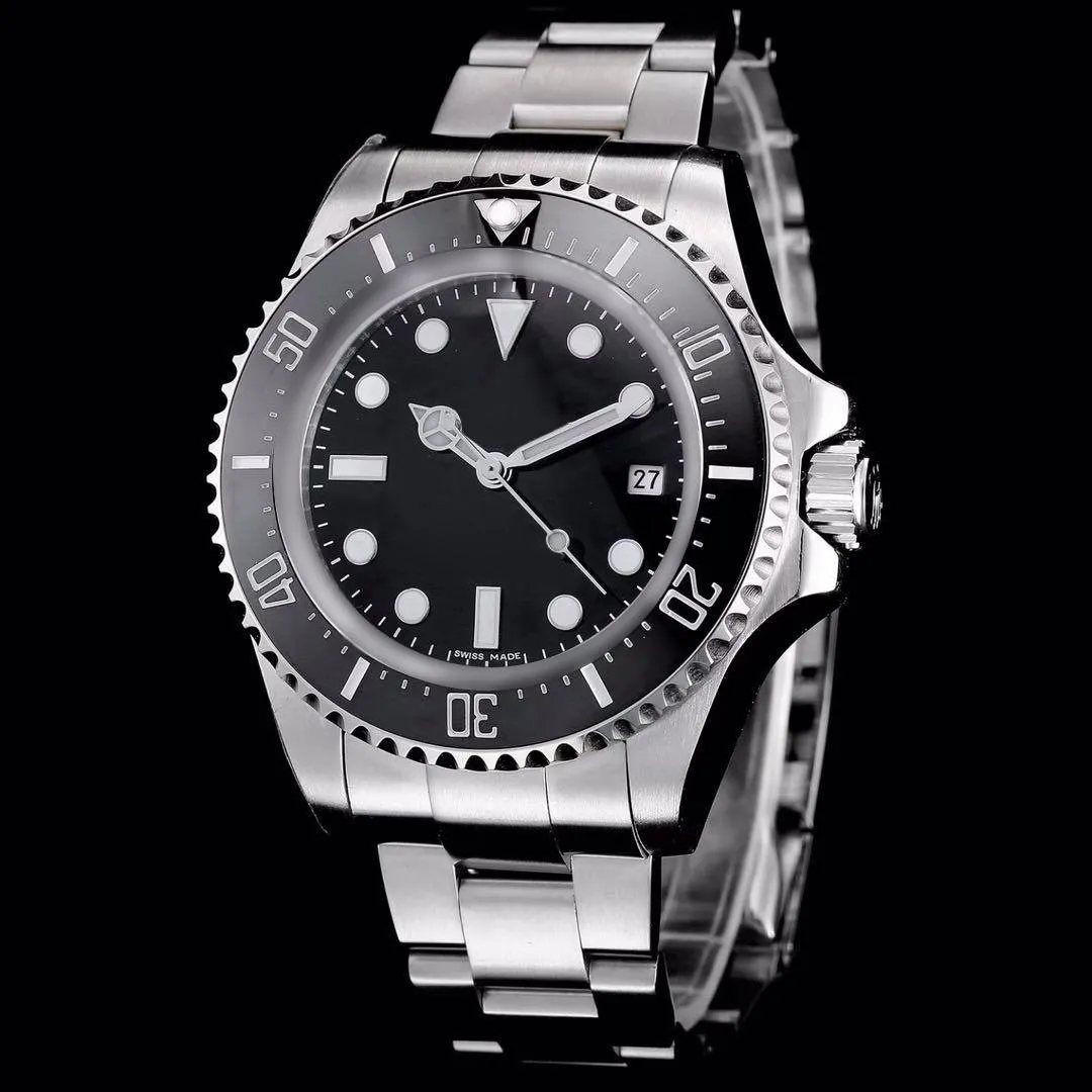 Лучшие мужские часы Deep керамический ободок SEA-Dweller Sapphire Cystal из нержавеющей стали с Glide замок Застежка автоматические механические мужские часы