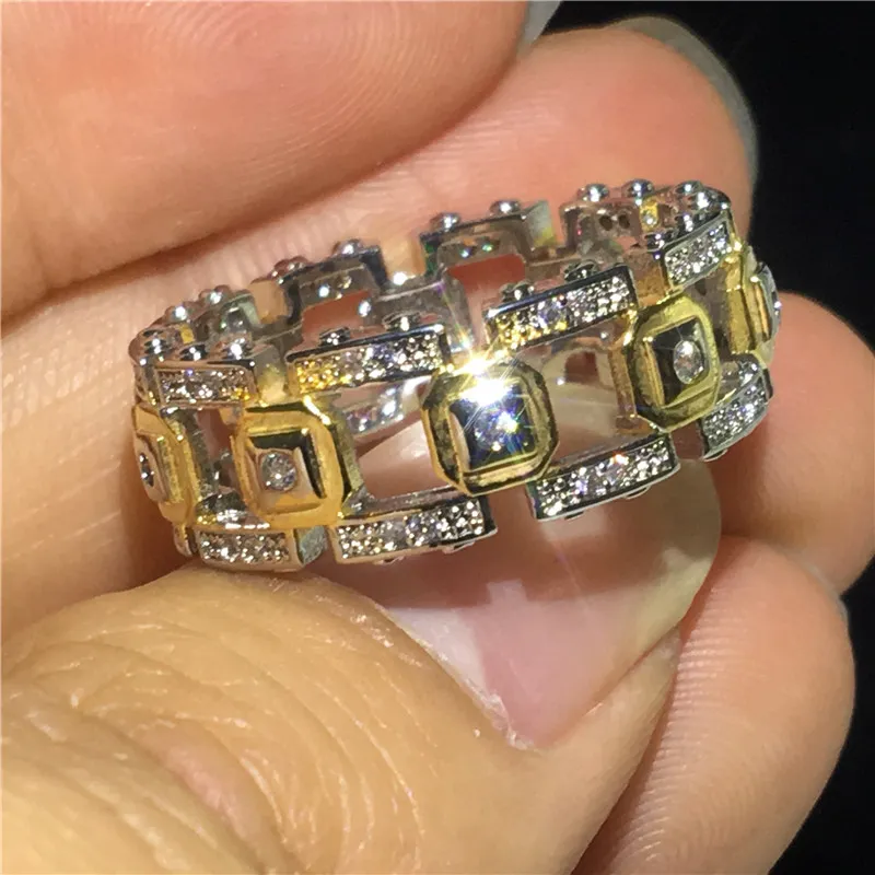 Кольцо Hollow Court Promise 925 серебро 5ct 5A Cz Stone Уникальное кольцо для обручального кольца для женщин, мужчин, ювелирные изделия с пальцами