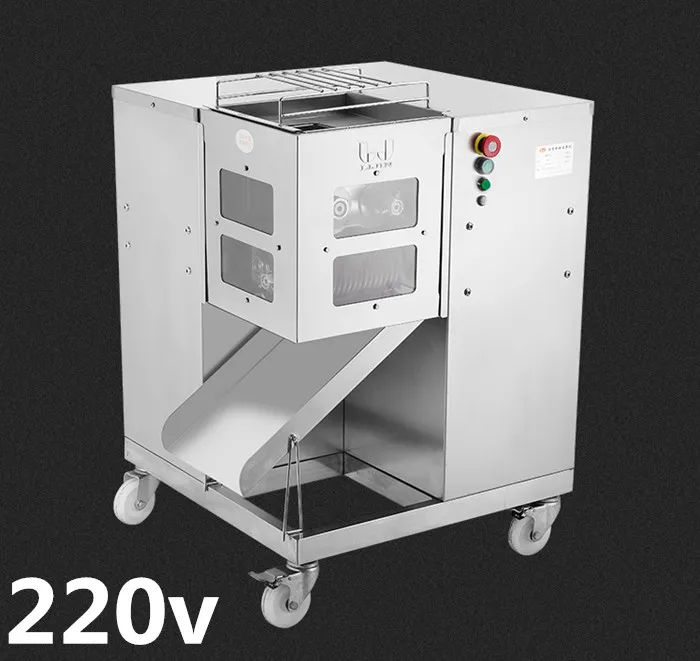 Envío Gratis 220v QSJ-G Venta caliente máquina cortadora de carne multifunción, 800 KG/HR, cortadora de carne cortada en cubitos