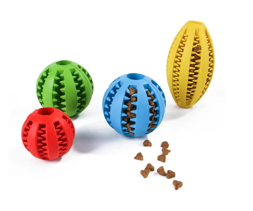Pet Dog Missing Food Ball Toys Elastic Natural Rubber Dog Molar